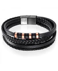 zwarte leren armband heren