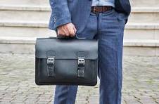 zwart leren laptop tas