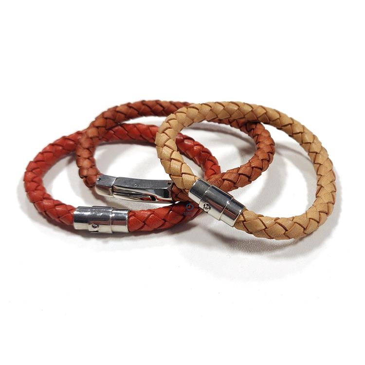 gevlochten leren armband dames