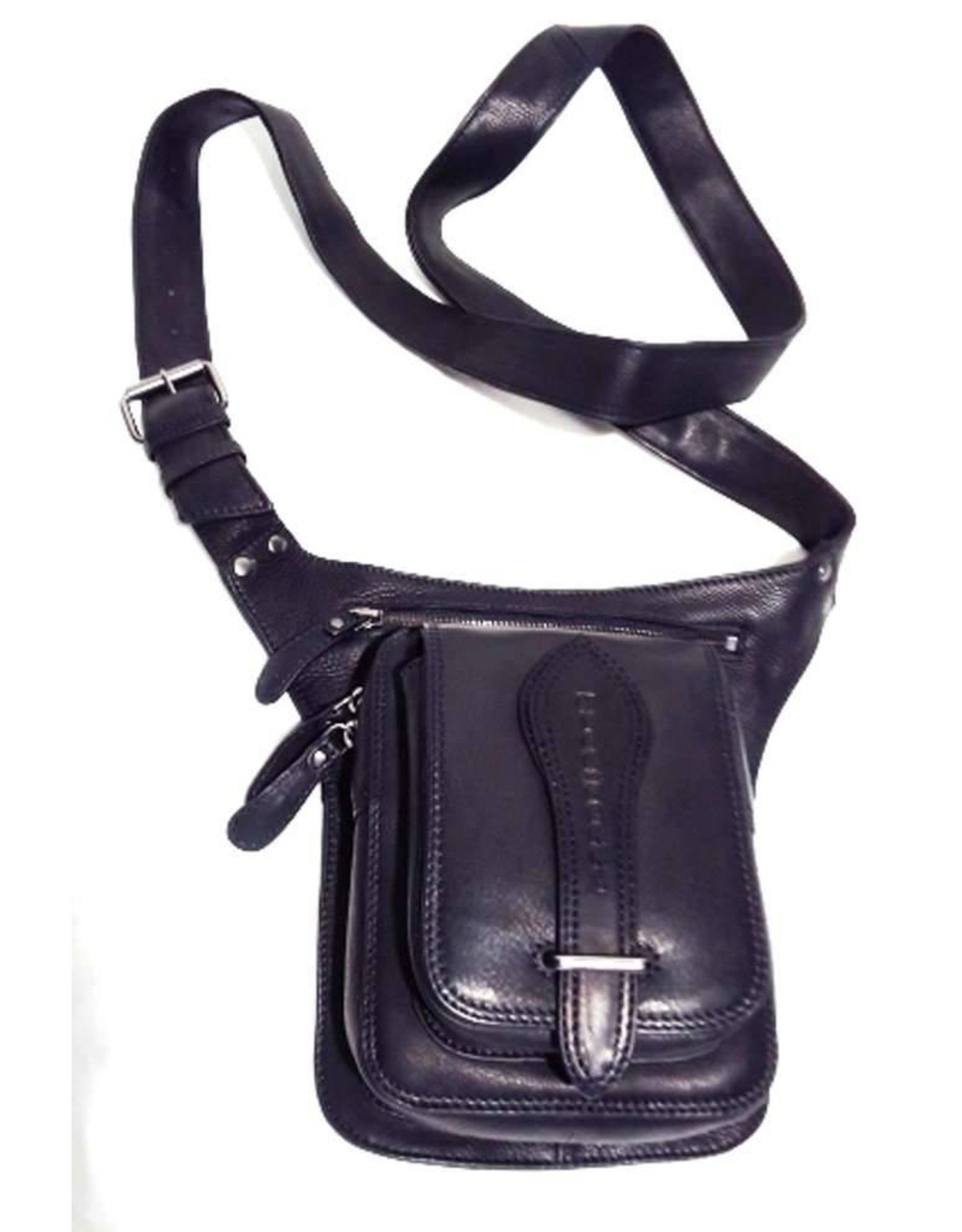 leren crossbody tas zwart