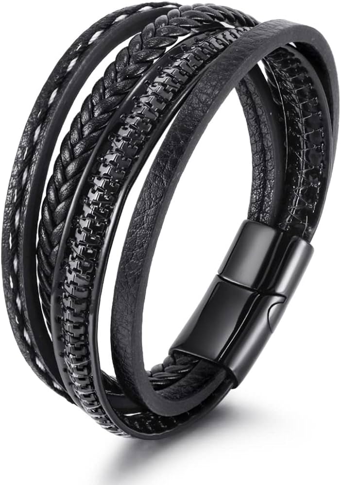 leren wikkelarmband heren