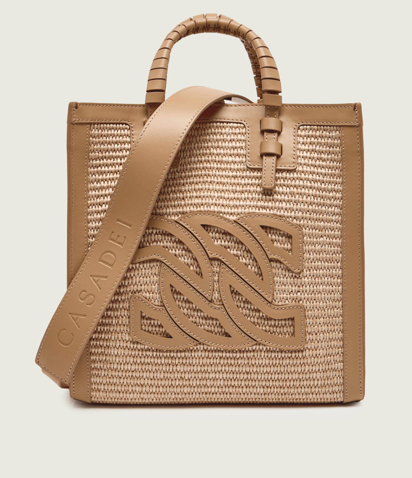 handtas beige leer