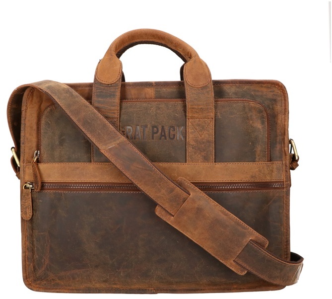 heren laptoptas leer