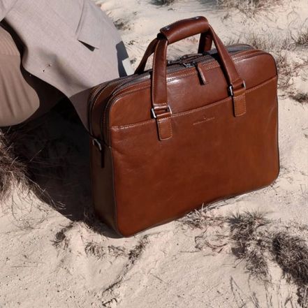 leren laptoptas heren