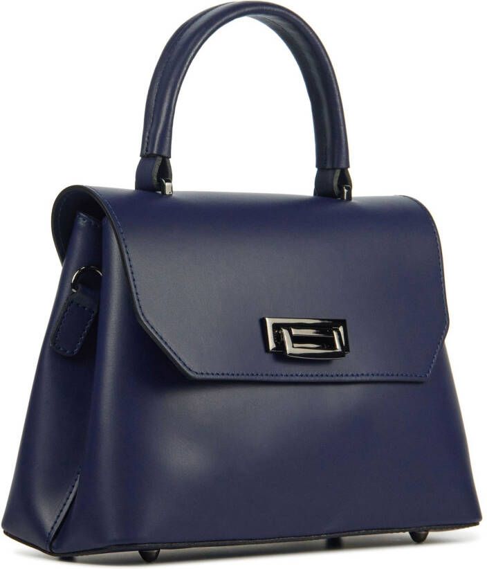 leren schoudertas blauw